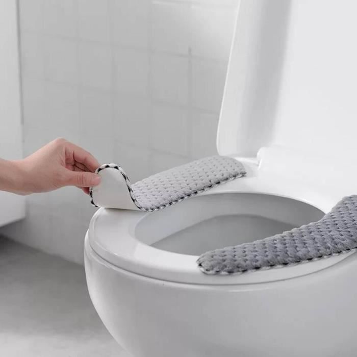 Abattant Wc Housse de couvercle de toilette en molleton Siege de toilette CoverNordic hiver epais doux housse de Type Blue Cdiscount Bricolage
