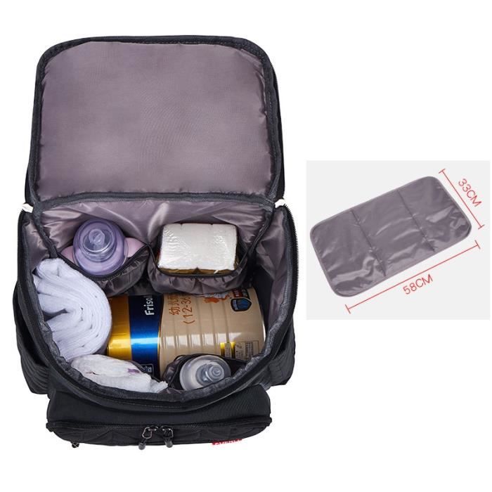 Noir Sac a langer pour la colonne vertebrale Sac a dos pour couches maternelles Sacs evaluation des soins Cdiscount Puericulture Eveil bebe