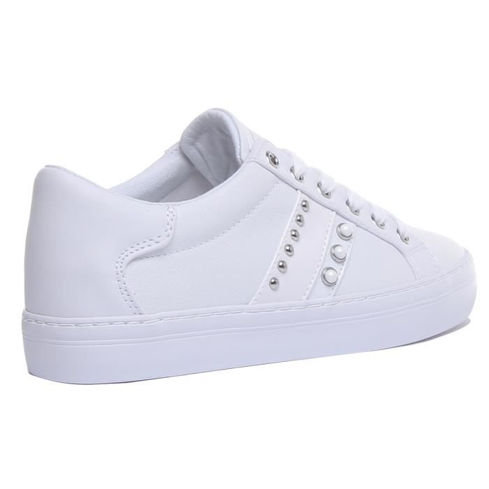 Basket femme Guess Juless blanc et rose. Whipi - Cdiscount Chaussures