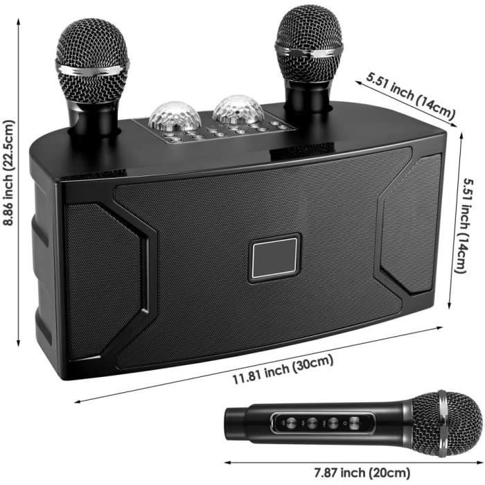 AUNA Micro Karaoke avec 2 Microphones, Lecteur CD USB, Karaoké Complet  Enfant, Adulte, Micro Enfant pour Chanter Fille et Garcon, Micro sans Fil  Bluetooth, Sono Enceinte Micro Chant avec Lumières LED 