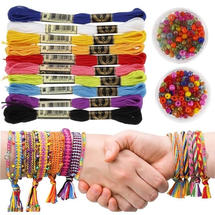 KIRZAX - Lot De 8 Bracelets D'Amitié Tressés Réglables Pour Enfants - Perles Colorées, Cadeaux Pour Filles, Anniversaire, Fête - 7