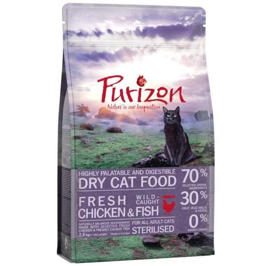 Purizon Adult Sterilised Poulet Poisson Sans Cereales Pour Chat 2 5 Kg Cdiscount