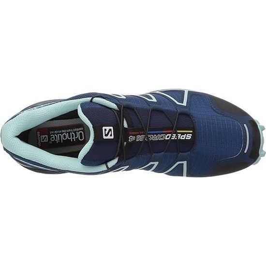 Chaussures de Trail SALOMON Femme Speedcross 4 W Bleu Poseidon Eggshell Blue Black Intensif Running Cdiscount Sport