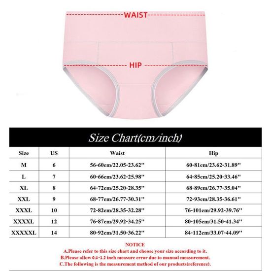 Paquet de 5 Culotte Femme Slip Coton Taille Haute sans d formation