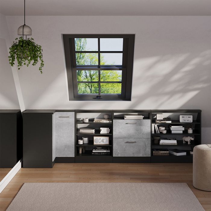 Meuble de rangement sous pente Armoire d'angle Rion, 75.6x81.6cm avec 1 ...
