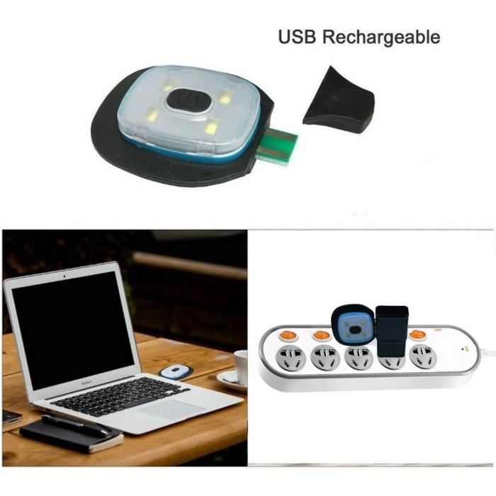 Bonnet LED ZAPLIT Avec Lumière Rechargeable USB - Mains Libres, 3 Modes - Pour Courir, Promener Son Chien, Camping