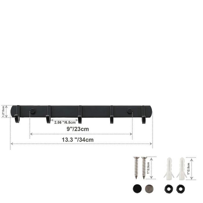 Lot De 4 Crochets Autocollants Robustes En Acier Inoxydable Pour Serviette, Manteau, Chapeau Et Clé – Crochets Muraux Robustes Pour Salle De Bain, Douche Et Cuisine (noir