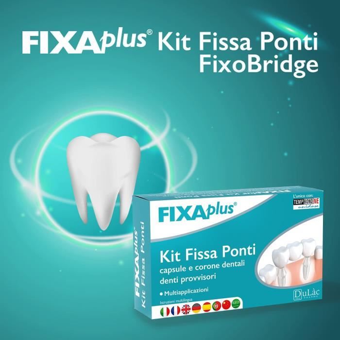 Ciment dentaire, recharge A + B kit d'urgence Dentapass®,colle dentaire
