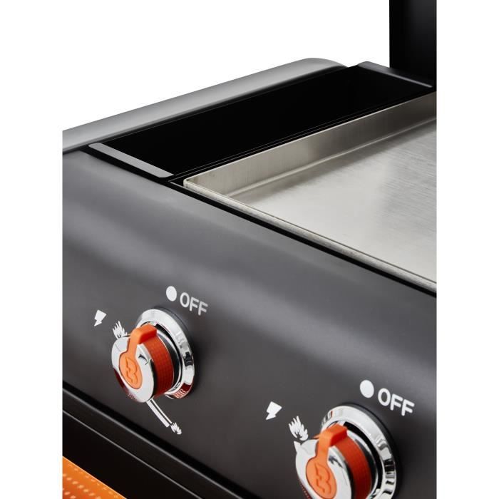Plancha Gaz Brasero Lola - 3 Feux - Surface 68.5x35.5cm - 7.2kW - Récupérateur Graisse - Pour 12 Personnes