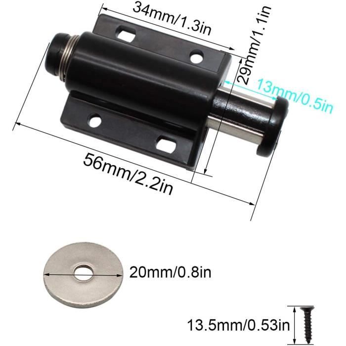 Loquet fermeture magnétique marron (deux pièces) 75x18mm