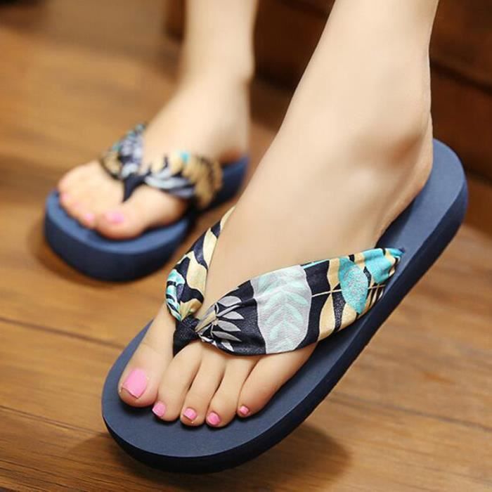 Tongs Femme Chaussures ete Boheme Femme EVA Bleu Cdiscount Sport