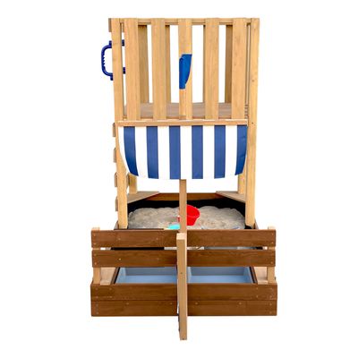 Axi Vicky Aire De Jeux En Bois Avec Toboggan Gris / Aire De Jeux Extérieur, Bac À Sable, Cuisine De Jeu Et Tableau Noir | Jeux En Bois Extérieur | Leroy Merlin