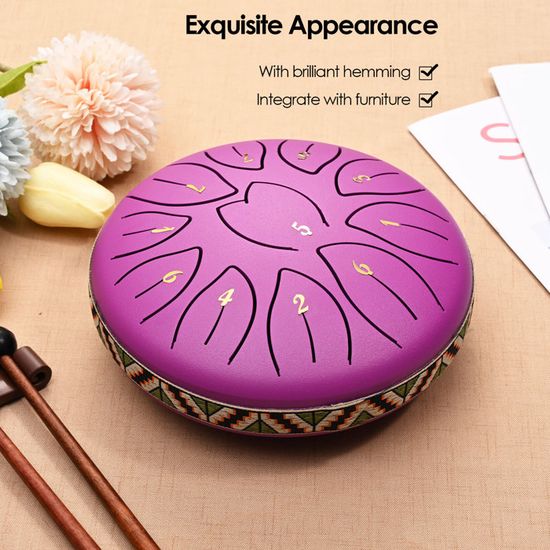 Steel Tongue Drums,14 Pouces 15 Tons Tambour Handpan,Instrument De