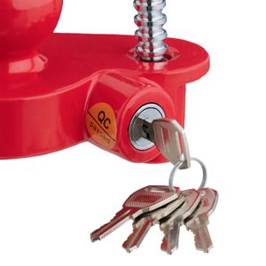 Antivol Pour Tête D'Attelage De Remorque - Serrure à Clé Réglable En Hauteur - Aluminium & Acier - Couleur Jaune Vif - 12