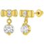 Enfants Filles In Season Jewelry Tiges poussettes s/écurit/é /à vis Plaqu/é or 18k Boucles d/’oreilles /Étoile Juif de David Zircone Cubique