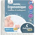 Babysom - Matelas Bébé Ergonomique - 60x120 cm | Anti-acarien | Contact Mémoire de Forme : Confort Optimal | Épaisseur 14 cm-0