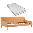 CHIC® Cadre de lit de jour avec matelas en mousse Orange Tissu Moderne Canapé de relaxation - Sofa Divan pour salon|1864-0