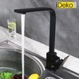iDeko® Robinet de cuine noir à 360 degrés mono famille standard -0