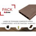 PACK lame de terrasse composite Prima - L: 220 cm - l: 12 cm - E: 19 mm - Chocolat-0