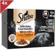 SHEBA Barquettes en sauce 4 variétés pour chat 85g (12x4)-0