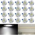 UISEBRT Lot de 20 Spots LED Encastrables Plat 3W Luminaire Spot Plafond Encastré Aluminium Mini pour Cuisine Salon - Blanc Froid-0