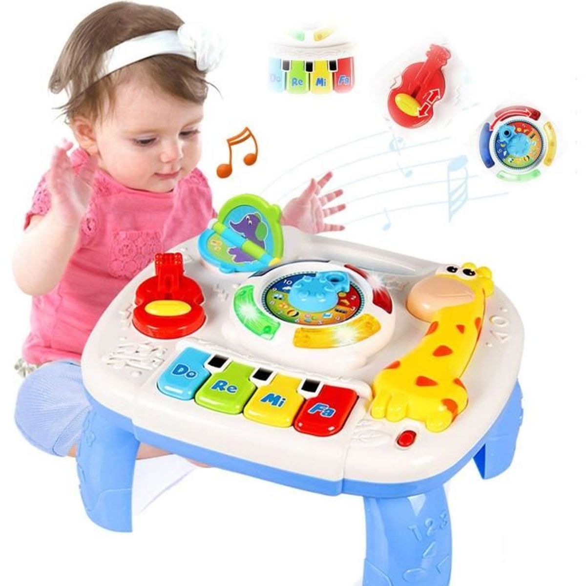 Table D Activite Musicale Pour Bebe Table D Apprentissage Table De Jeux Avec Lumieres Et Musique Convient Enfants De 1 A 3 Ans Cdiscount Jeux Jouets