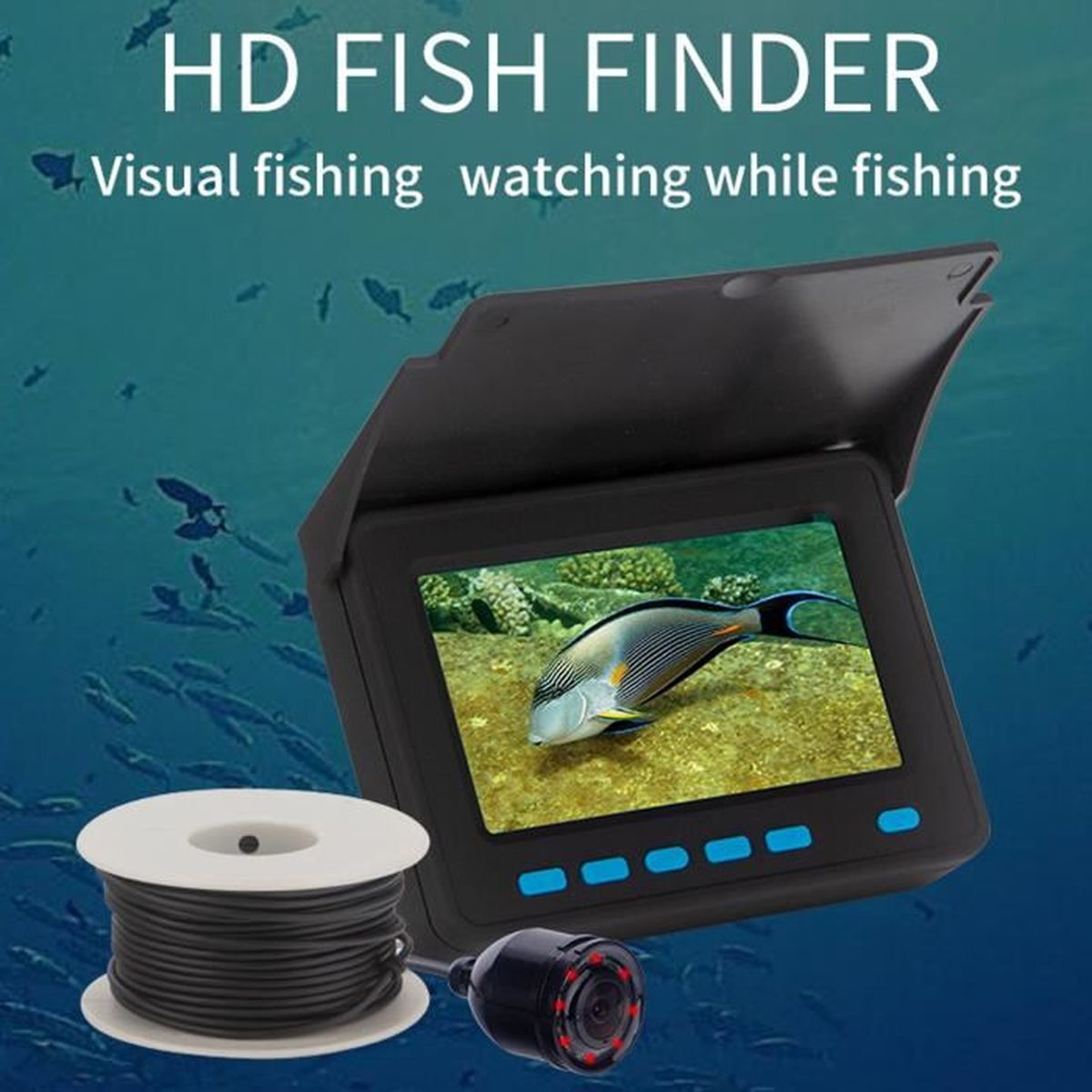 Caméra De Pêche Sous-Marine Fish Finder – Écran IPS 4.3″, Câble 30m, Batterie 5000mAh, IP68