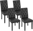 WOLTU Lot de 4 Chaises de Salle à Manger, Dossier Haut, Chaise de Cuisine en Similicuir, Pieds en Bois Massif, Noir W0ATT0319-4