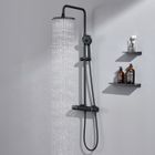 AURALUM MAX Colonne de Douche Thermostatique 38°C Ensemble de Douche Noir avec 3 Modes Douchette à main, Haute Réglable 84-121 cm