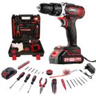 TEENO Perceuse Visseuse Sans Fil 21V ,45 Nm Visseuse Devisseuse Sans Fil,25+1 Réglages de Couple,LED,46 Accessoires et Valise