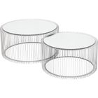 Tables basses rondes Wire argentées - KARE - Design contemporain - Set de 2