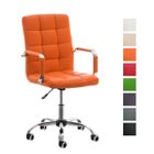 CLP Fauteuil de bureau Deli V2 en similicuir avec Piètement à roulettes Métal chromé, Orange