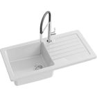Evier à encastrer céramique Blanc - JACOB DELAFON - 1 bac - 100cm - Réversible avec égouttoir
