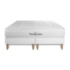 ROYAL PALACE BEDDING Ensemble sommier matelas 160x200 Lancaster Ressorts ensachés et mémoire de forme - 22 cm - Ferme - double sommiers blanc