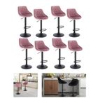 Willonin® Lot de 8 Tabouret de bar pour salle à manger, Rose Assise 35x37cm, Chaise doux scandinave