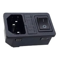 Connecteur Plug C-14 - Équipement froid - Interrupteur noir - Fusible 10A/250V - Éclairé et tournant