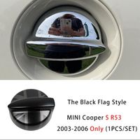 Seuil de porte voiture,Coque de protection décorative autocollant drapeau noir pour BMW, pour MINI Cooper S JCW- Fuel Tank Cover R53