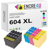 604XL ENCRE4U - Lot de 10 cartouches d'encre générique compatibles avec EPSON 604 XL Ananas : 4 Noir + 2 Cyan + 2 Magenta + 2 Jaune