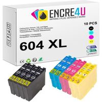 604XL ENCRE4U - Lot de 10 cartouches d'encre générique compatibles avec EPSON 604 XL Ananas ( pack 4 Noir 2 Cyan 2 Magenta 2 Jaune