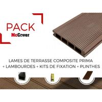 PACK lame de terrasse composite Prima - L: 220 cm - l: 12 cm - E: 19 mm - Chocolat