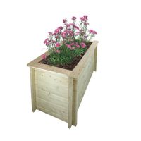 Plate-bande surélevée en bois - 118x58xH57 cm – Jardinières en bois pour fleurs, herbes aromatiques, légumes - Timbela M619