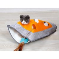 48*37cm Jouet pour chat Tunnel de jeu pour chat jouet pour chat interactif pour animaux de compagnie PlumeClochette Orange