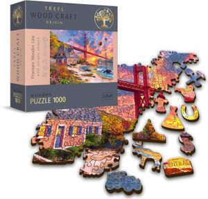 PUZZLE Puzzle en Bois - Coucher De Soleil sur Le Golden G