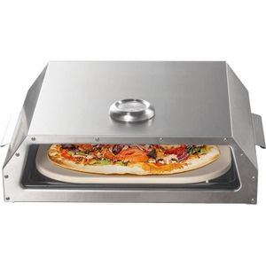 USTENSILE Four à pizza BIGHORN - Plaque céramique pour barbecue de gaz, charbon ou bois - Taille 338x278x12mm