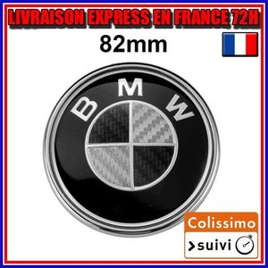 INSIGNE MARQUE AUTO BMW - Logo de capot / coffre - 82mm Fibre de carbo