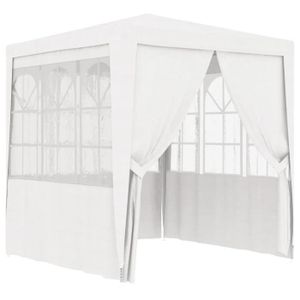 CLÔTURE - GRILLAGE Tente de réception avec parois latérales 2,5x2,5m Blanc 90 g/m²