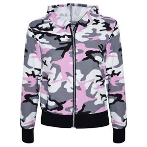 VESTE Enfants Filles imprimé Camouflage à capuche Veste 7-13 Year