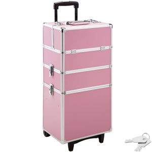 VALISE - BAGAGE TECTAKE Malette Maquillage à Roulette 3 niveaux Re