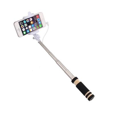 Mini Perche Selfie pour IPHONE 11 Pro Max Smartphone avec Cable Jack Selfie  Stick IOS Reglable Bouton Photo (NOIR)
