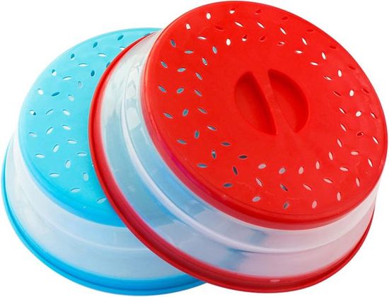 2 Cloches Micro-Onde - 23 Cm Et 17 Cm - Anti-Éclaboussures - Sans BPA